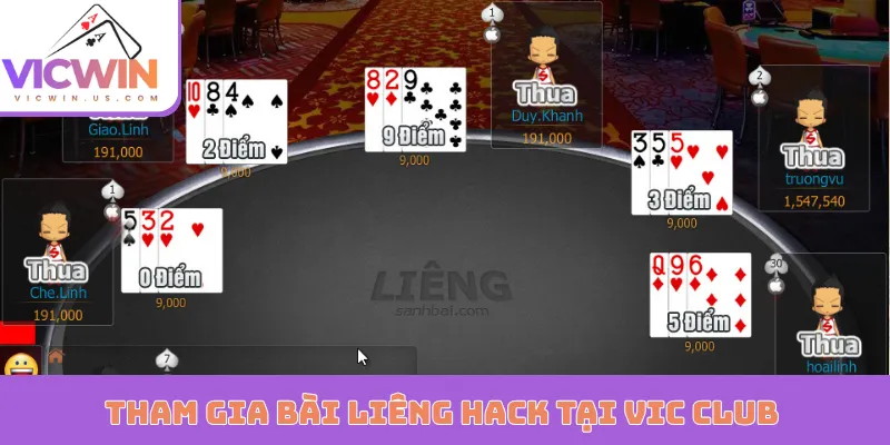 Tham gia bài Liêng hack tại Vic Win
