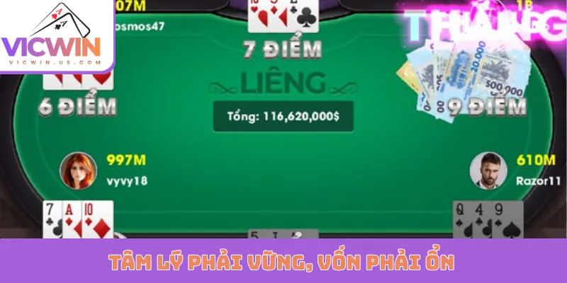 Tâm lý phải vững, vốn phải ổn