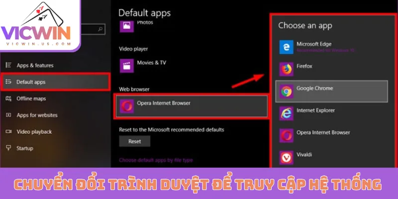 Chuyển đổi trình duyệt để truy cập hệ thống dễ dàng