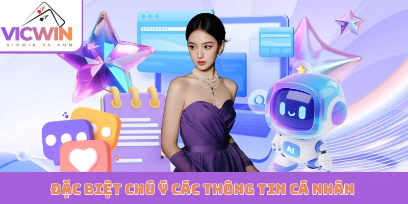 Đặc biệt chú ý các thông tin cá nhân