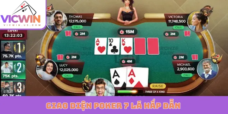 Giao diện Poker 7 lá hấp dẫn