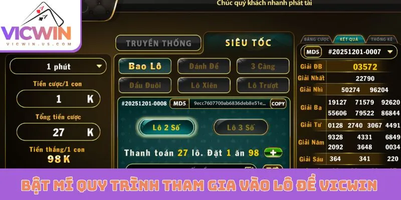 Bật mí quy trình tham gia vào lô đề Vicwin